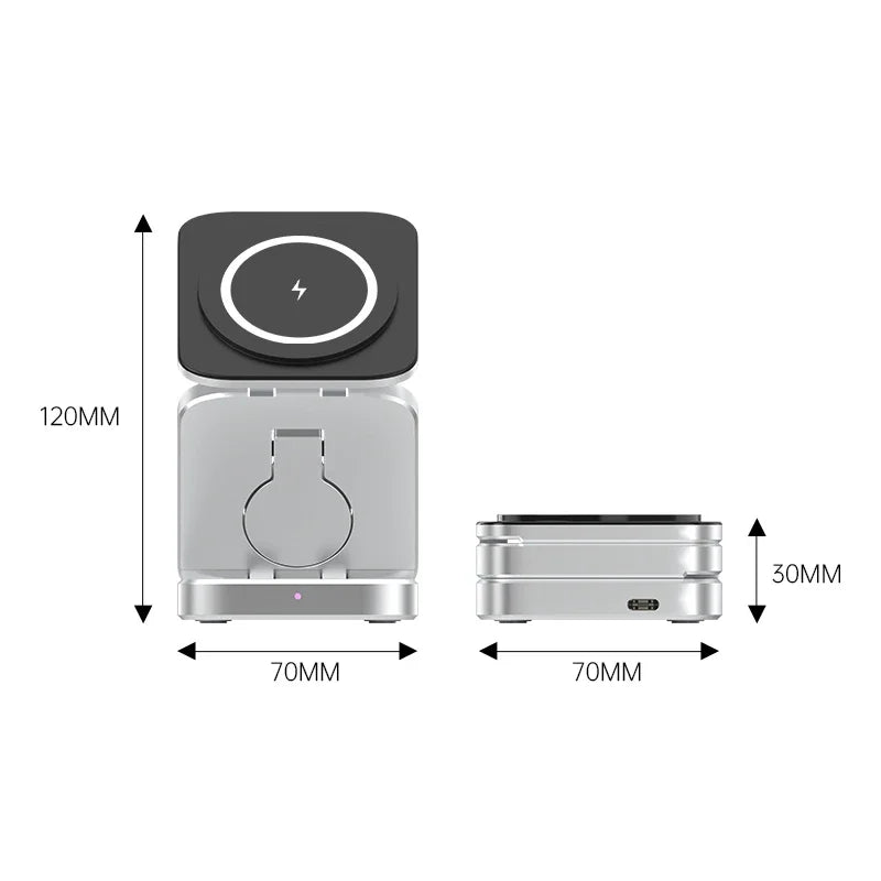 3-in-1 Foldable Magnetic Wireless Charging Stand