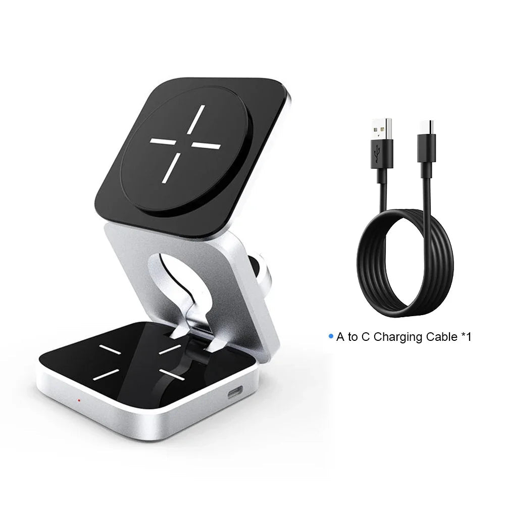 3-in-1 Foldable Magnetic Wireless Charging Stand